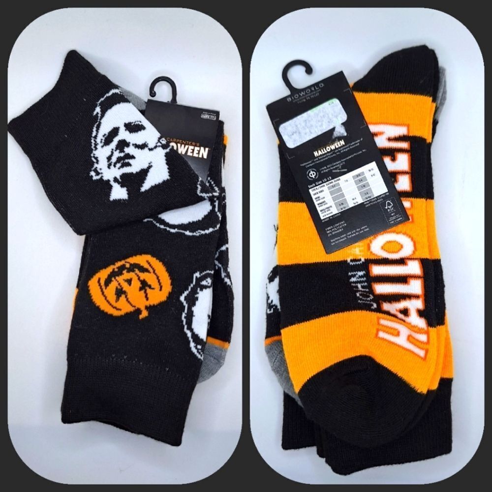 Michael Meyers Halloween socks 2 pair John Carpenters scary thriller accessory